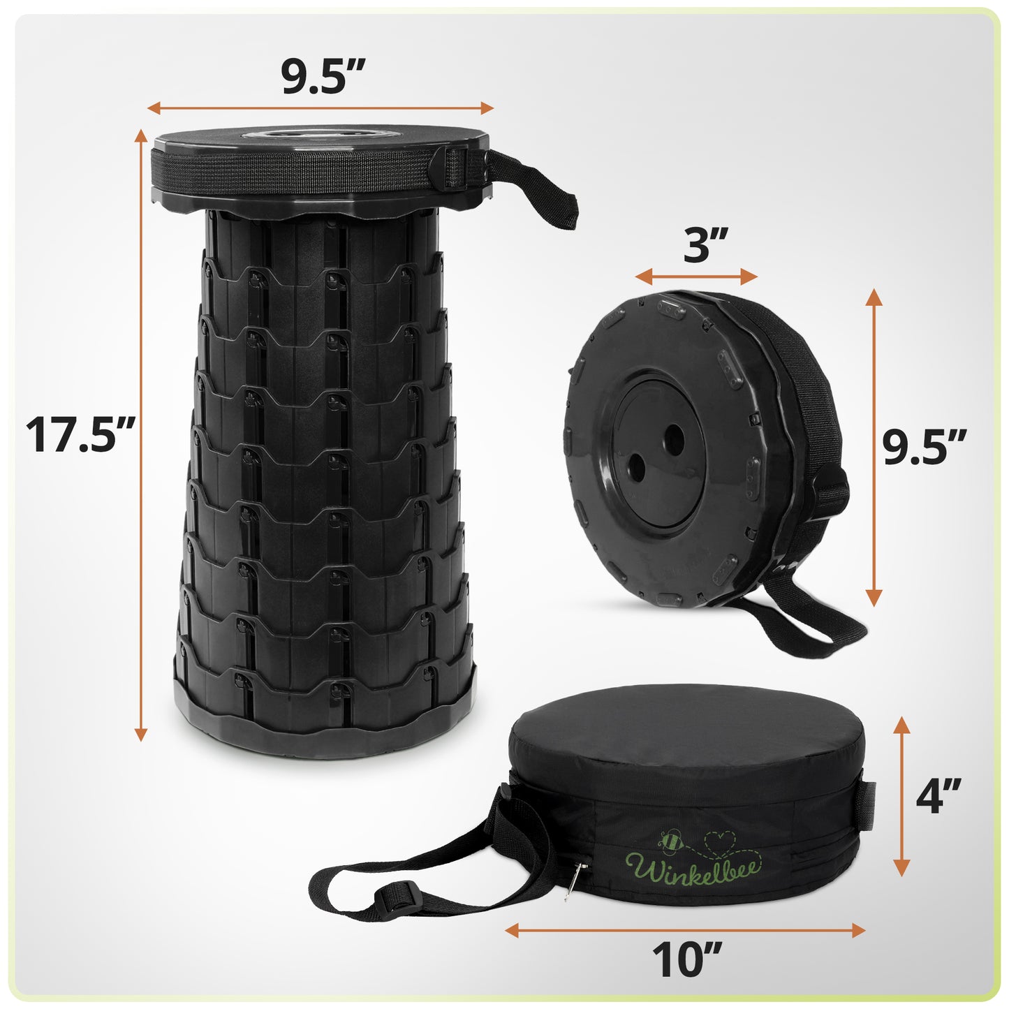 The All Black SwiftSeat Collapsible Stool